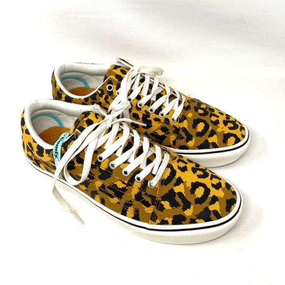 💖MEGA SALE💖VANS Comfycush Old Skool Leopard Yellow Black  Womens  VN0A5DYC9KK - Picture 5 of 11